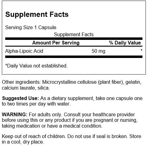 Swanson® Alpha Lipoic Acid 300 or 50 mg 120 Capsules ALAกรดอัลฟาไลโปอิก