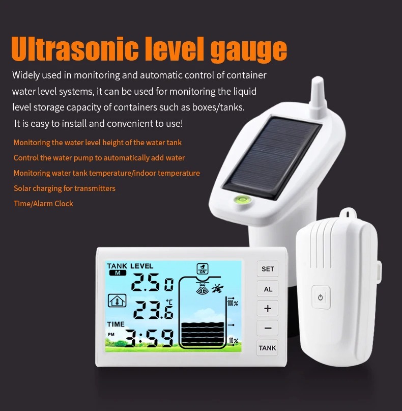 เซนเซอร์วัดความลึกถังน้ำ ultrasonic sensor แบบมีจอส่งสัญญาณ