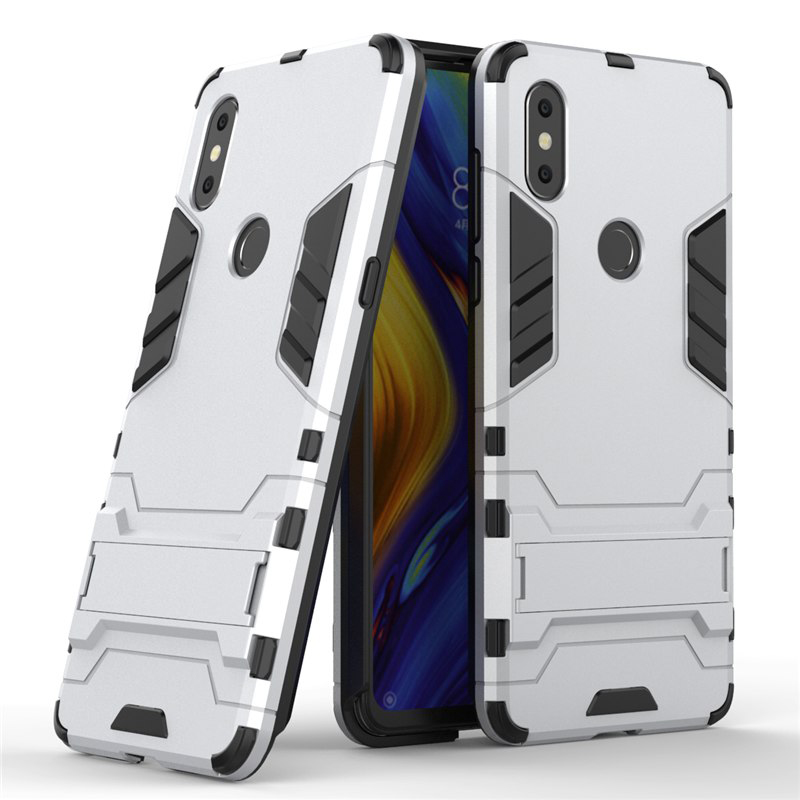 เคส Xiaomi Mi Mix 3 #เคสฝาหลังพลาสติก ไฮบริด TPU + Kickstand สีสันสวยงามทันสมัย