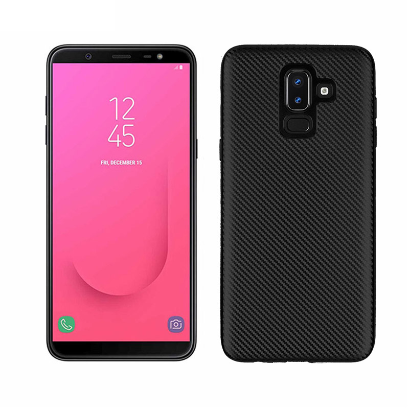 Case Samsung Galaxy J8 (2018) #เคสฝาหลัง TPU นิ่มแบบคาร์บอนไฟเบอร์ Soft Skin Case