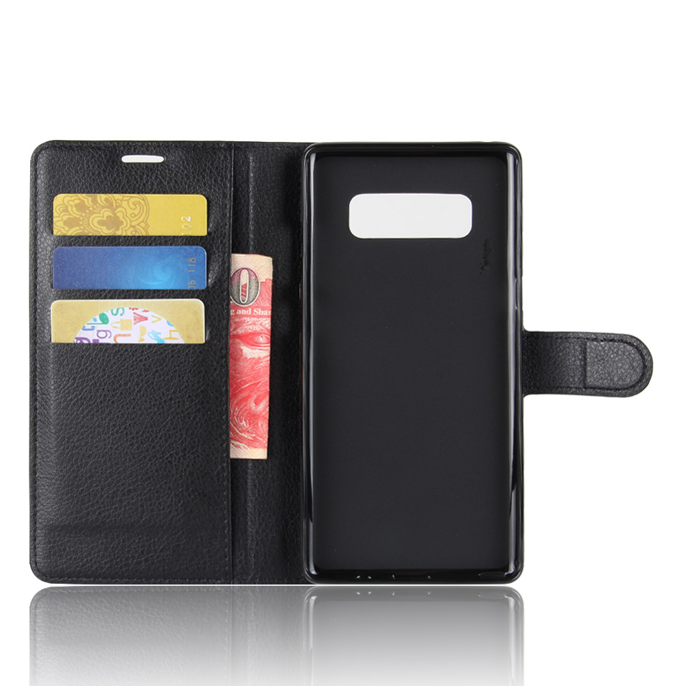 เคส Samsung Galaxy Note 8 #เคสสไตล์กระเป๋าสตางค์หนัง PU ผิวลิ้นจี่สีสันสดใส