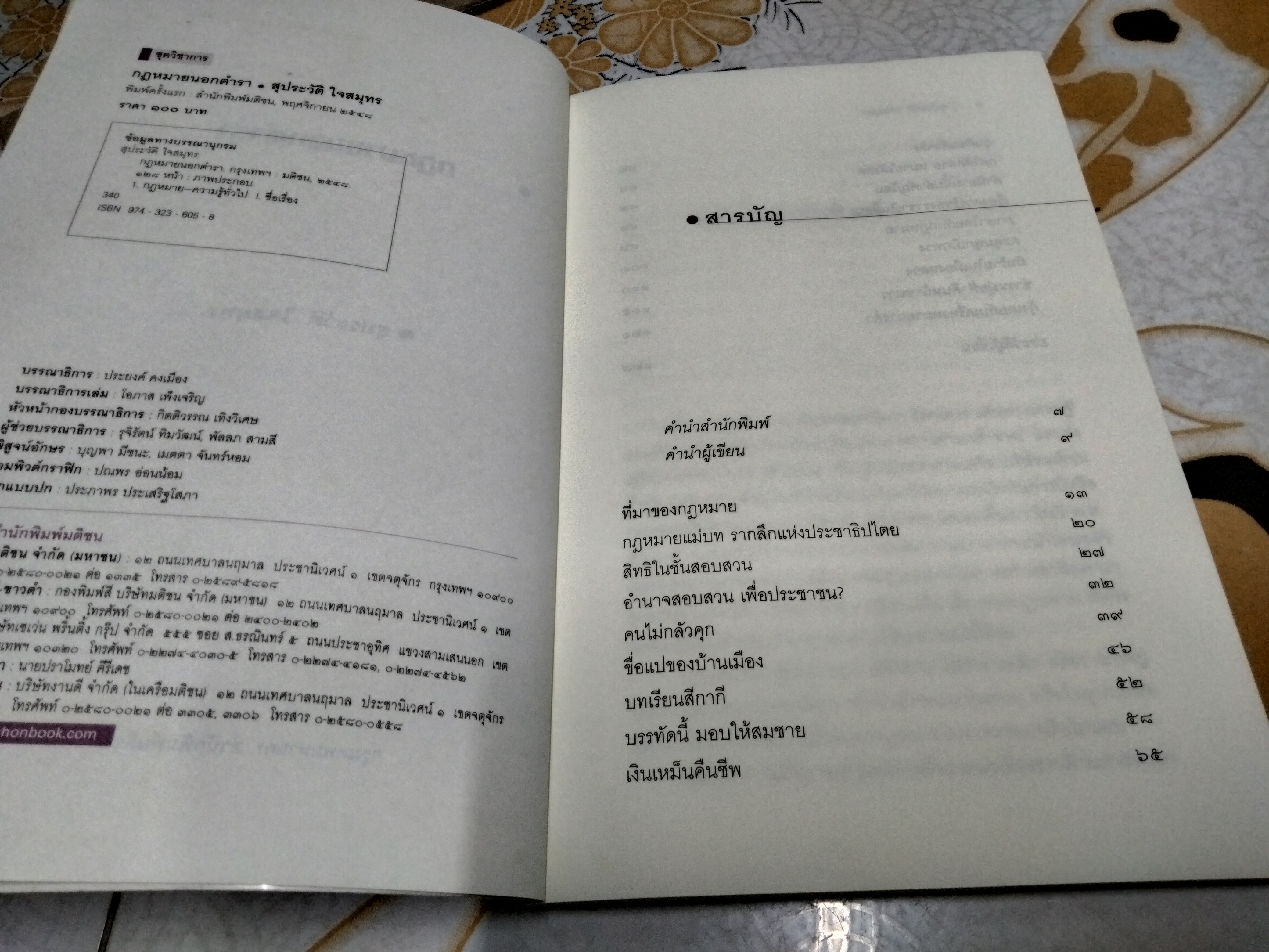 กฎหมายนอกตำรา - สุประวัติ ใจสมุทร รวบรวมจากคอลัมน์ "รู้กฎหมายได้ประโยชน์"
