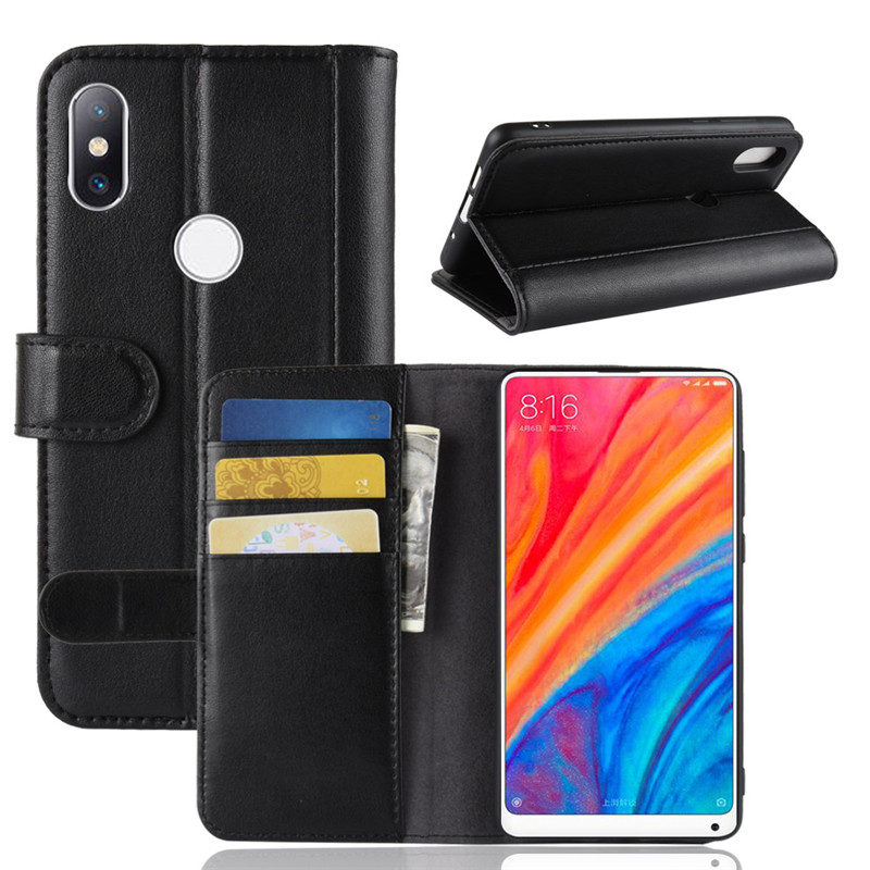 Case Xiaomi Mi Mix 2s #เคสฝาพับสไตล์กระเป๋าสตางค์รูปแบบหนังแท้แยกมีช่องเสียบบัตรคุณภาพดี