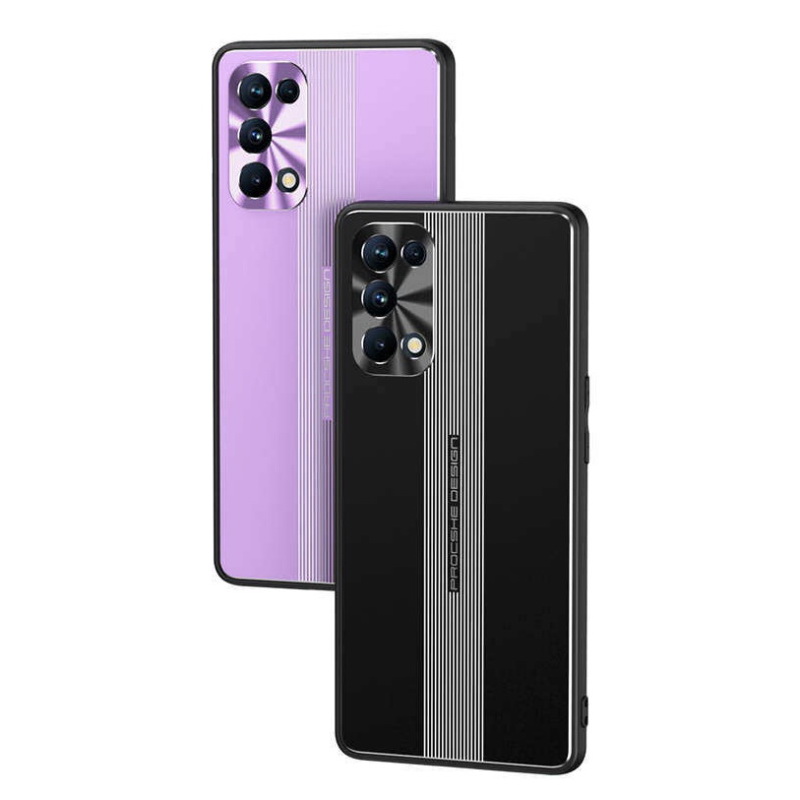 เคส OPPO Reno 5 Pro 5G #เคสฝาหลังไฮบริด Metal +TPU Shockproof metal back plate Phone Back Cover