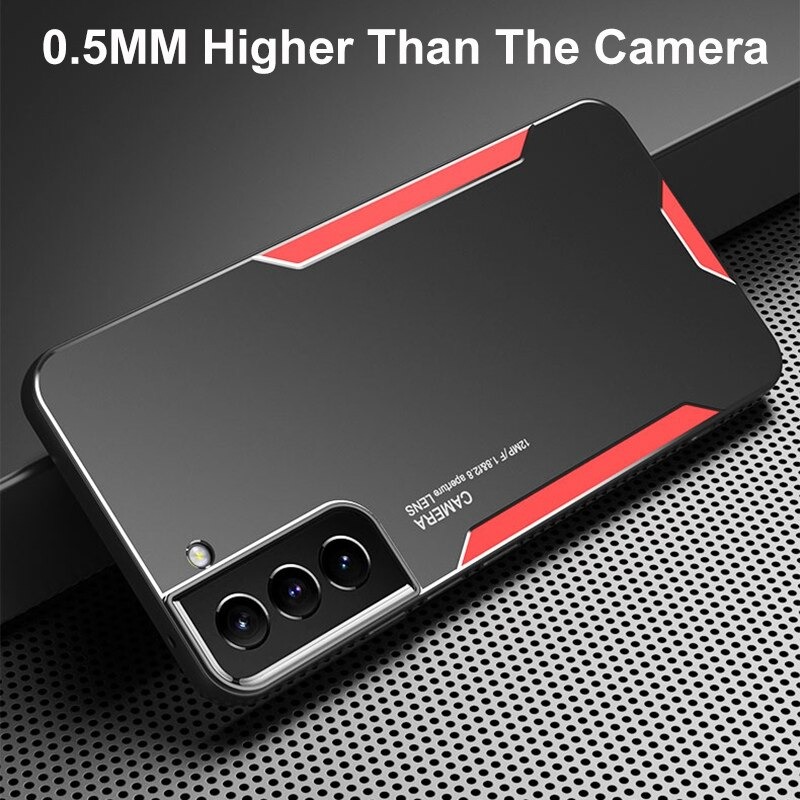 เคส Samsung Galaxy S22+ 5G #เคสฝาหลังไฮบริด Metal +TPU Shockproof metal back plate Phone Back Cover