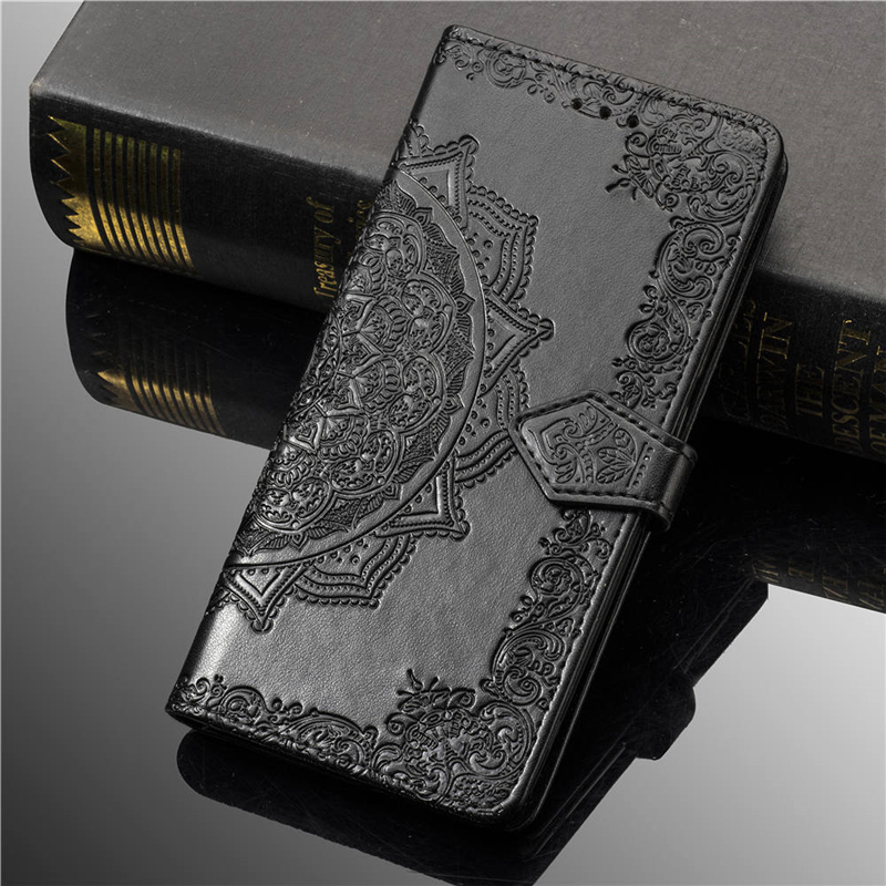 เคส OPPO Reno 5 Pro 5G #เคสฝาพับหนัง PU ผิวลายนูน Embossed Mandala Flower Leather Wallet