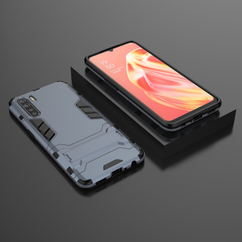 Case OPPO A91#เคสฝาหลังพลาสติก ไฮบริด TPU + Kickstand