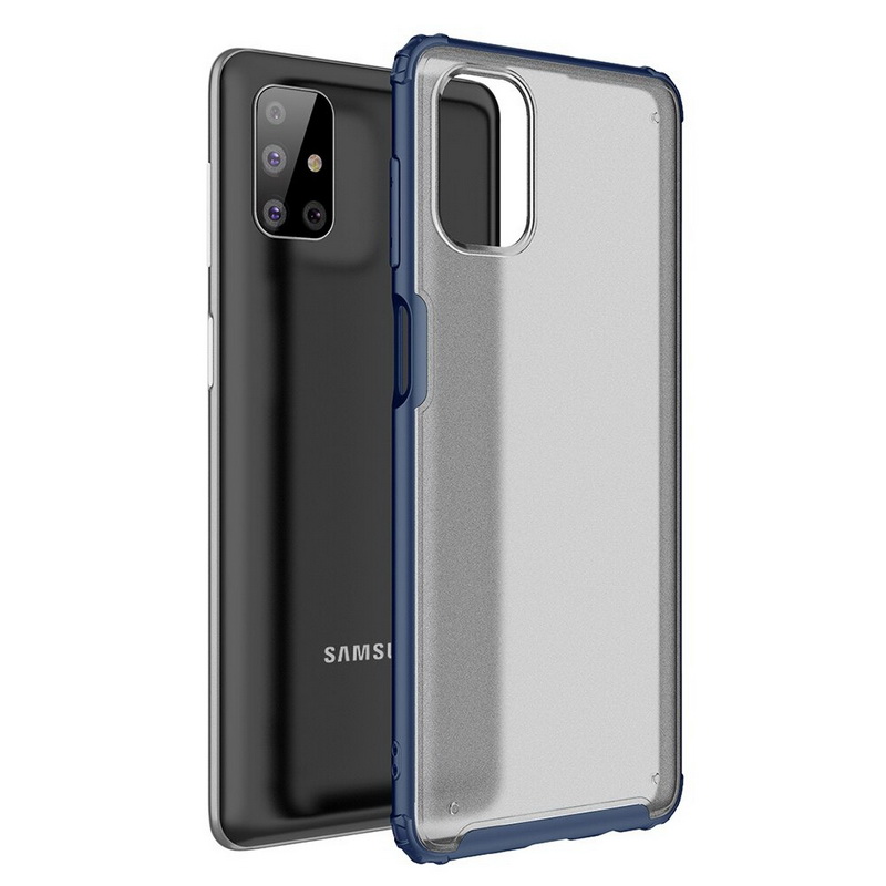 เคส Samsung Galaxy M51 #เคสฝาหลังโปร่งแสงสีขุ่นขอบทึบ +TPU Hybrid Case