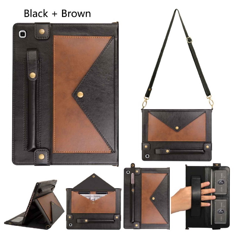 Case Samsung Galaxy Tab A7 10.4นิ้ว 2020 (T500,T505,T507) ฝาพับหนัง PU รูปแบบซองจดหมายสีประกบมีที่เก็บปากกาและสวมนิ้ว Color Splicing Envelop Style Wallet Leather Case with Pen Pouch