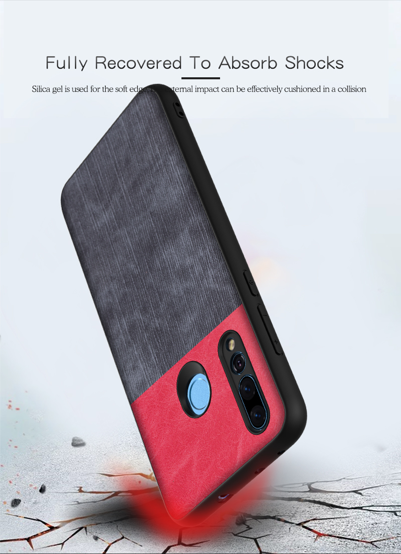 Case Huawei nova 4 #เคสฝาหลังรูปแบบ Cloth Texture PU Leather + TPU