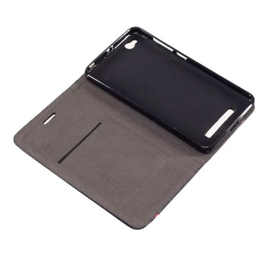 เคส Xiaomi Redmi 5A #เคสฝาพับหนัง PU ลายผิวผ้าใบออกแบบสีทูโทน