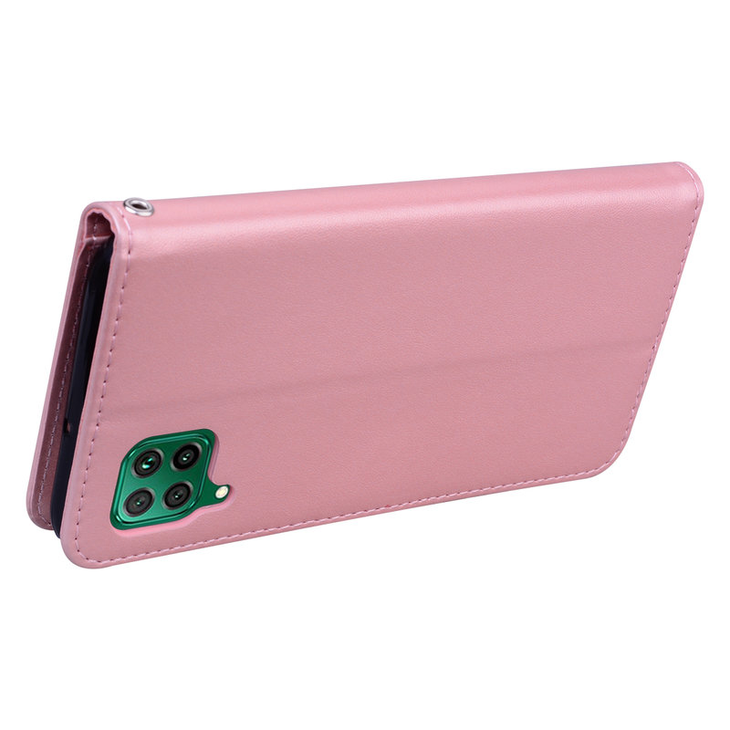 Case Huawei Nova 7i #เคสฝาพับหนัง PU ลายดอกกุหลาบแบบกระเป๋าสตางค์ Imprinted Rose Leather