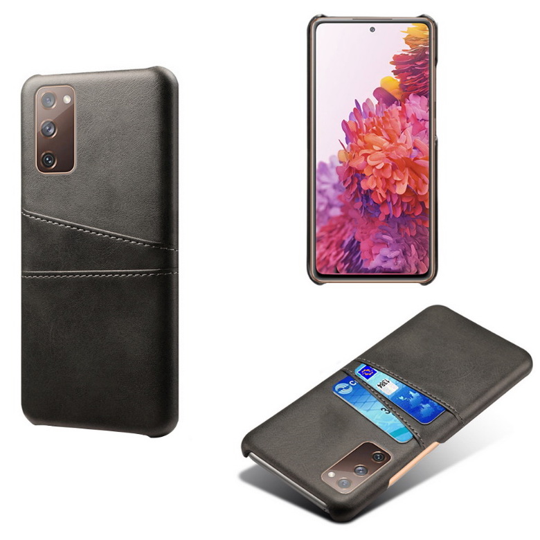Case Samsung Galaxy S20 FE / S20 FE 5G #เคสแบบฝาหลังหุ้มหนัง Double Card Slots PU Leather Coated