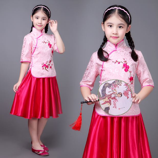 ชุดเสื้อกระโปรง แต่งกายเด็กสาวชาวจีน สมัยสาธารณรัฐ 古装女童中国风民国小姐 Chinese Girls Costumes of the Republic of China