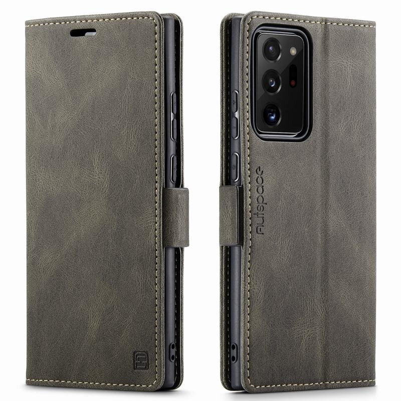 เคส Samsung Galaxy S20+#เคสฝาพับหนัง PU แบบกระเป๋าสตางค์ AUTSPACE Series RFID Blocking Retro Matte Leather Wallet