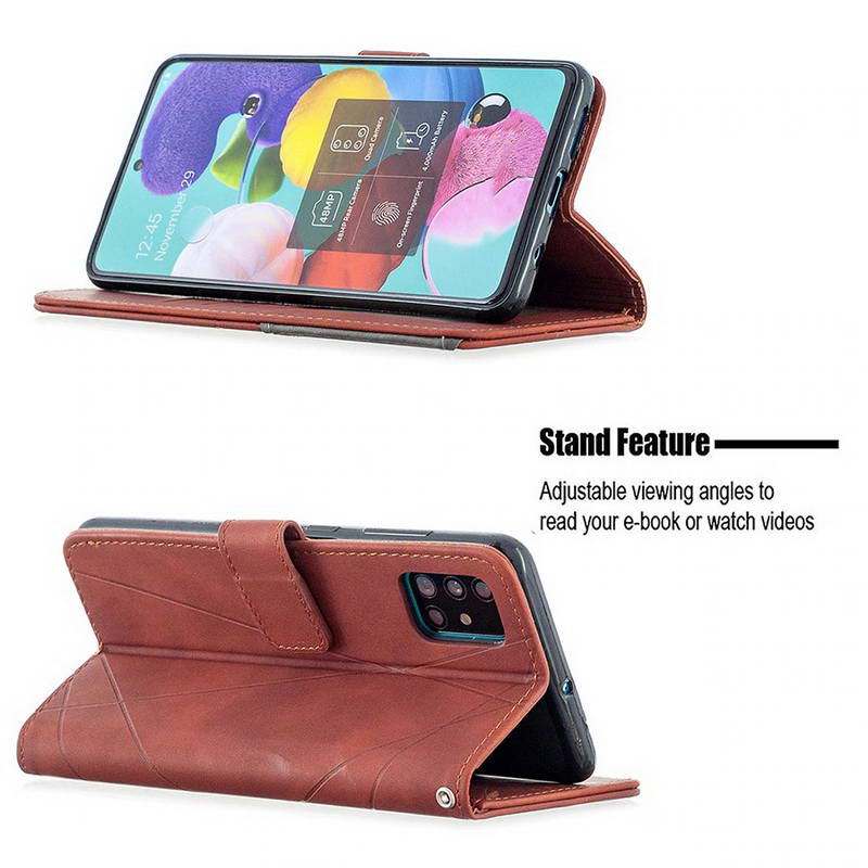 เคส Nokia C32#เคสฝาพับหนัง PU มีช่องเสียบ ID บัตรอื่นๆในตัว Geometric Pattern Leather Card Holder Protective