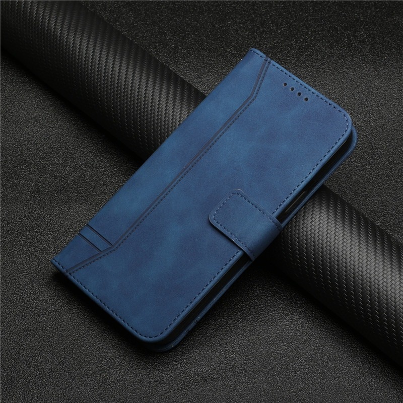 เคส iPhone 14#เคสฝาพับแม่เหล็กพร้อมช่องใส่บัตรแบบกระเป๋าสตางค์ Magnetic Flip Wallet Bracket Leather TPU Phone Case