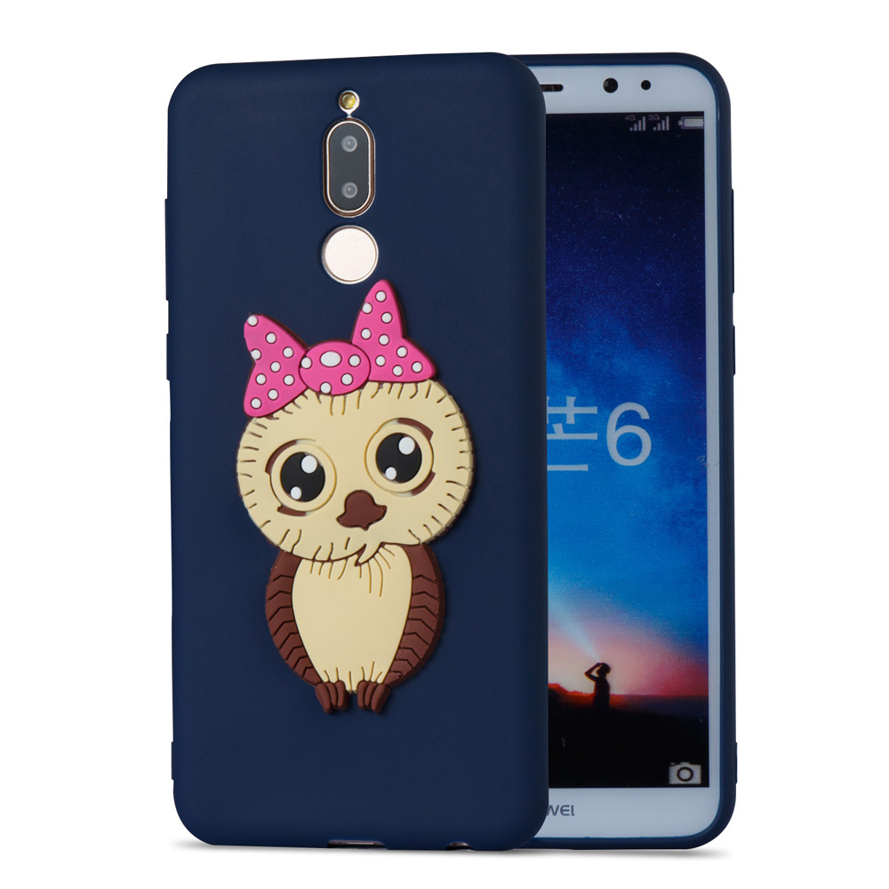 Case Huawei nova 2i #เคสฝาหลังนิ่มลายนกฮูกติดโบ 3D น่ารัก Lovely 3D Owl with Bowknot Pattern