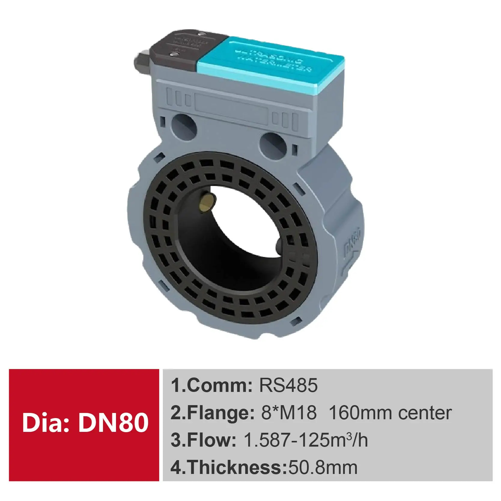 IP68 Intelligent Ultrasonic Water Flow Meter Battery Operated RS485 Pipe Mounted For Agriculture