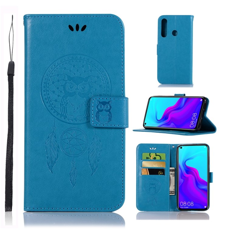 Case Huawei nova 4 #เคสฝาพับแบบกระเป๋าสตางค์ฝาพับหนัง PU ลายนกฮูก Dream Catcher Owl