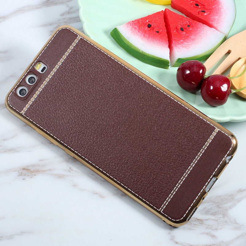 Case Huawei P10 Plus #เคสฝาหลัง TPU ด้านหลังเคลือบหนัง PU สีสันสวยงามน่ารัก