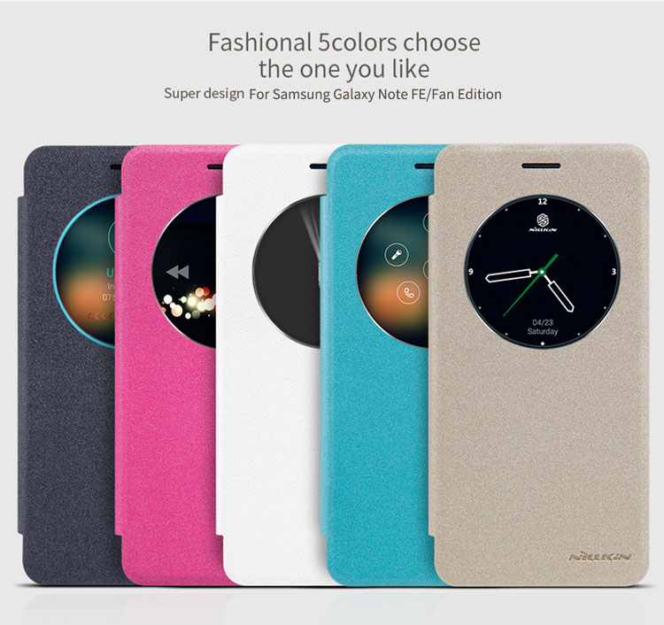 Case Samsung Galaxy Note FE #เคสฝาพับ NILLKIN แท้รุ่น Sparkle Series View Window Leather สีสันสวยงาม