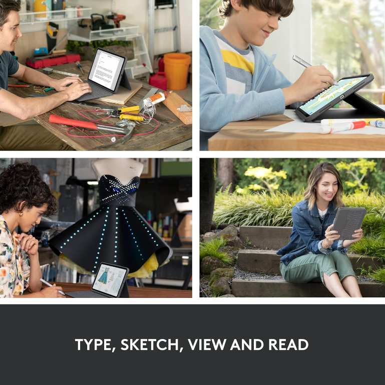 Logitech® Smart Connector Rugged Folio iPad 10th Generation Model YU0079, Gray เคสคีย์บอร์ด