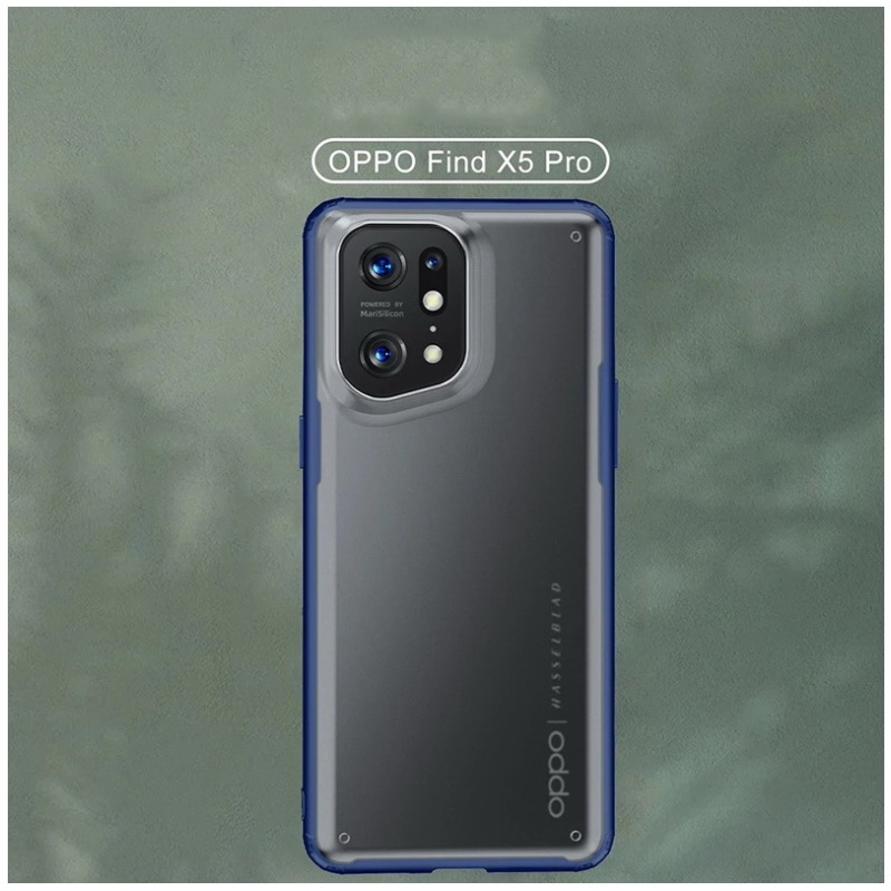 เคส OPPO Find X5 Pro 5G #เคสฝาหลังโปร่งแสงสีขุ่นขอบทึบ +TPU Hybrid Case