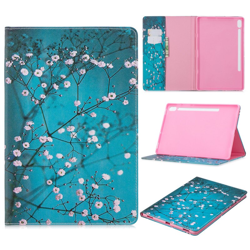เคส Samsung Galaxy Tab S7 SM-T870 SM-T875 #เคสสไตล์กระเป๋าสตางค์พิมพ์ลายสวยๆ Pattern Printing Magnetic Leather