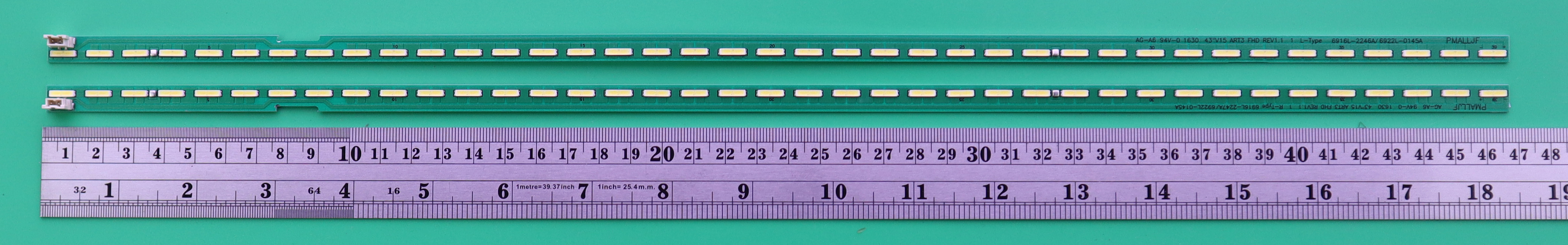 LED BACKLIGHT LG 43LF570 43LF630 43LX341C 43LX761 43UF680 43SE3KB-B 43SE3KD-B 43” V15 39 + 39LED