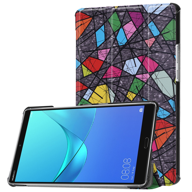 เคส Huawei MediaPad M5 8.4 นิ้ว #เคสฝาพับหนัง PU พิมพ์ลาย Patterned Tri-fold Stand Leather Smart Case