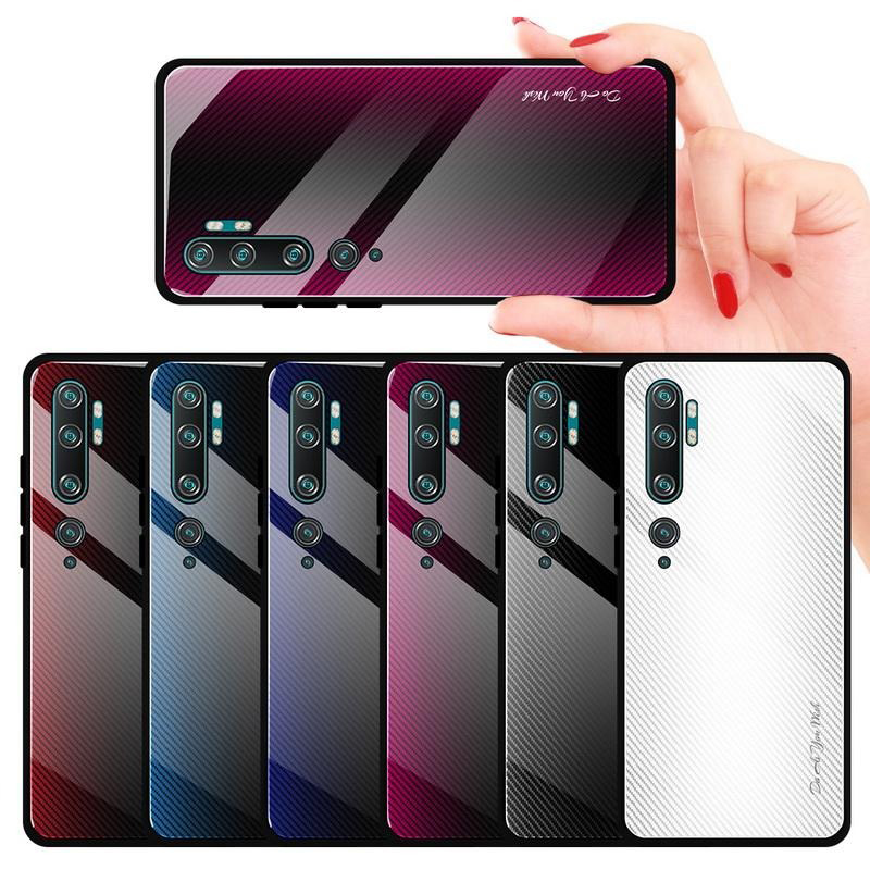 เคส Xiaomi Mi Note 10 Pro #เคสด้านหลังผิวกระจกนิรภัยไล่ระดับสีขอบนิ่ม Gradient Tempered Glass Back + Soft TPU Edge