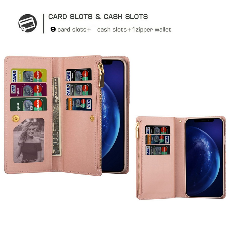 เคส Samsung Galaxy A13 4G#เคสฝาพับแบบกระเป๋าสตางค์ช่องใส่บัตรหลายช่อง Bling Glitter Case Multi-slot Wallet Zippered Leather พร้อมสายคล้อง