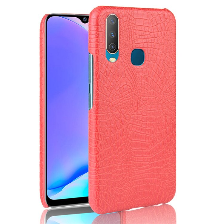 Case vivo Y17 #เคสฝาหลังพลาสติกแข็งเคลือบหนัง PU ลายหนังจระเข้