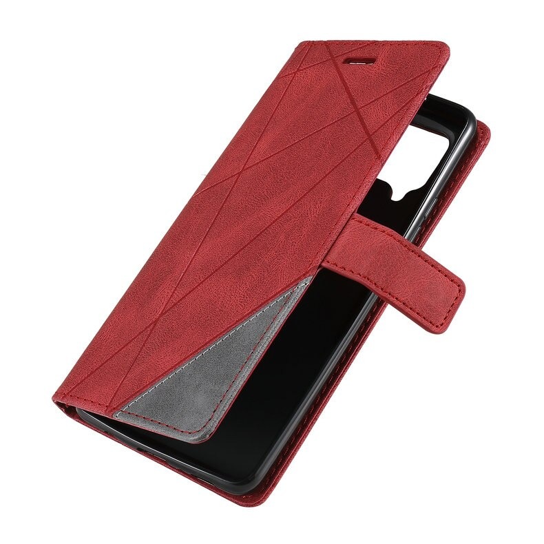 Case Samsung Galaxy A42 5G #เคสฝาพับหนัง PU มีช่องเสียบบัตรอื่นๆในตัว Geometric Pattern Leather Card Holder Protective