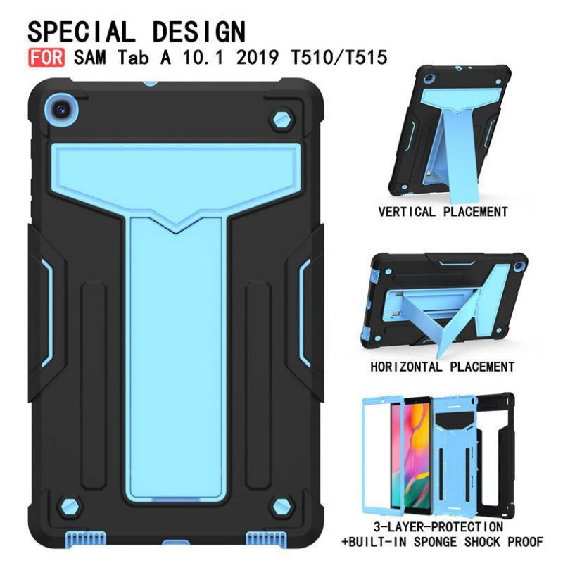 Case Samsung Galaxy Tab A 10.1 (2019) SM-T510 SM-T515 #เคสฝาหลังกันกระแทกมีขาตั้ง Kickstand PC Silicone Armour Defender