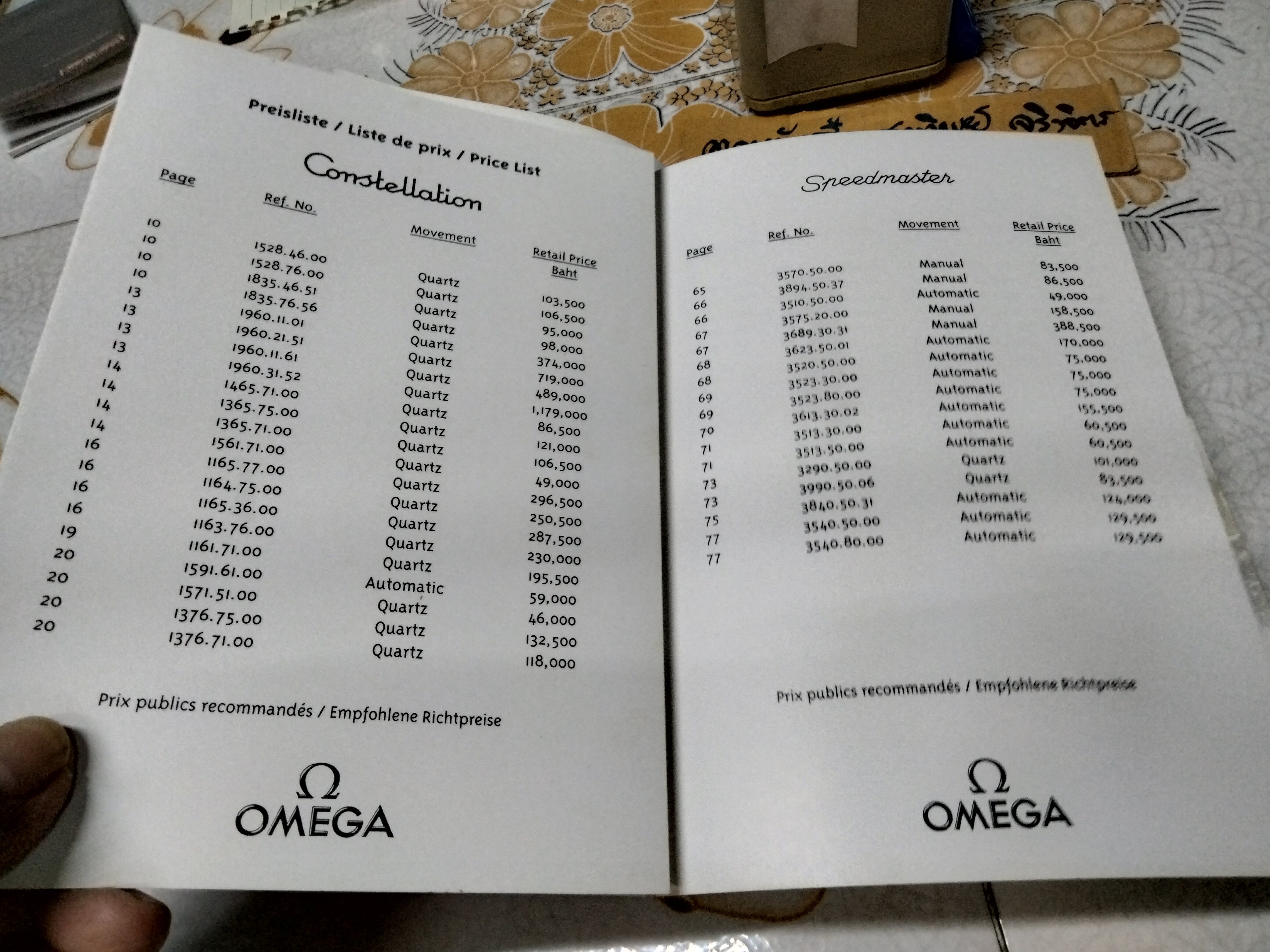 OMEGA BOOK CATHALOGUE DE VILLE แคตตาล็อกนาฬิกา Omega **สินค้าหมด**