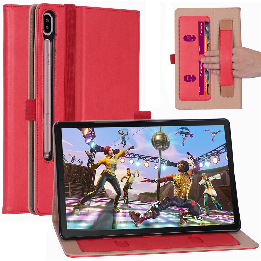 Case SamsungGalaxy Tab S7 FE 12.4"(T730,T736) #เคสฝาพับหนัง PU มีที่สวมนิ้ว Card Holder Stand PU Leather Smart Case