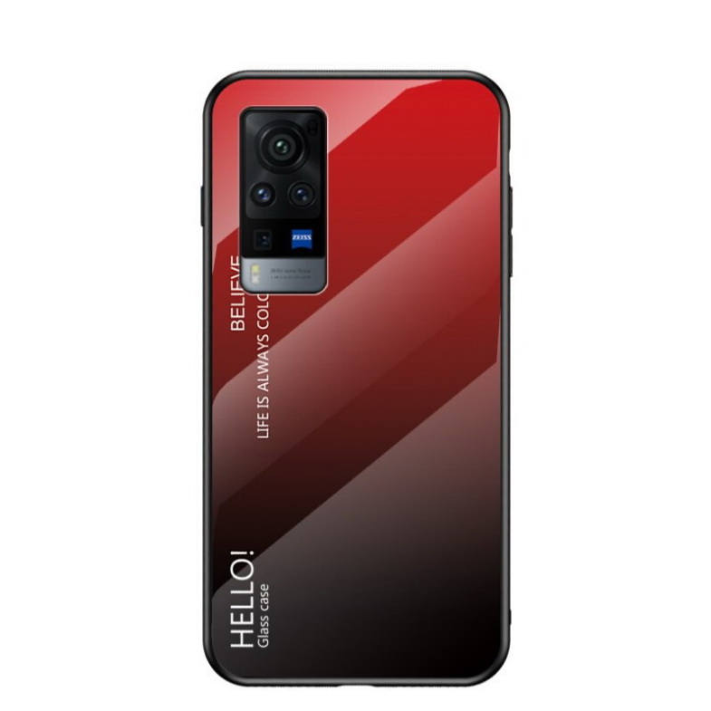 เคส Vivo Y31 2021 #เคสฝาหลัง Gradient Color Glass + PC + TPU Hybrid Case