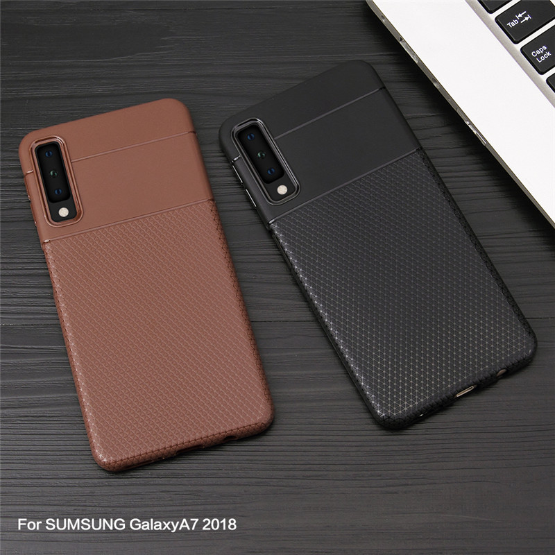 Case Samsung Galaxy A7 (2018) #เคสฝาหลังฝาหลัง TPU นิ่มผิวกันลื่นยืดหยุ่นทนทาน