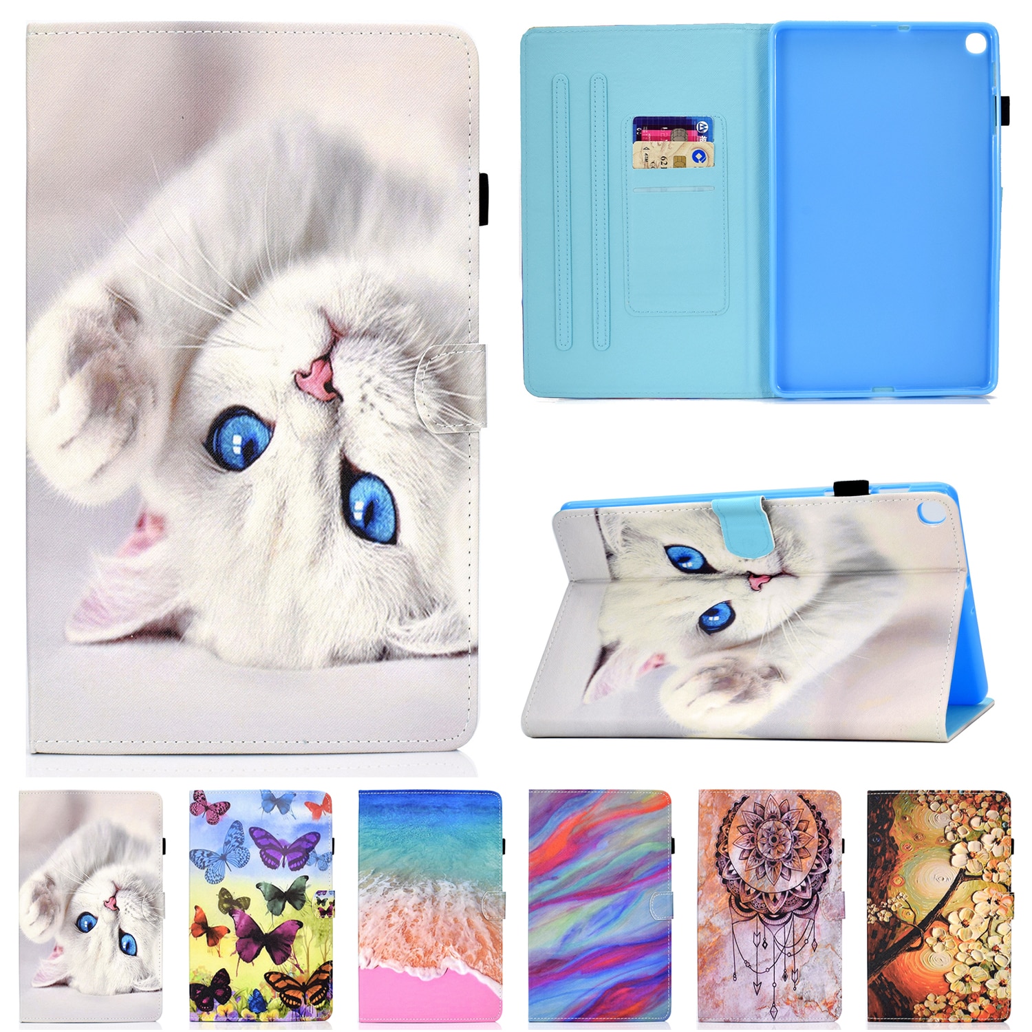Case Samsung Galaxy Tab S6 Lite 10.4 SM-P610 P615 P617 #เคสฝาพับหนัง PU พิมพ์ลาย Pattern Printing PU Leather Flip