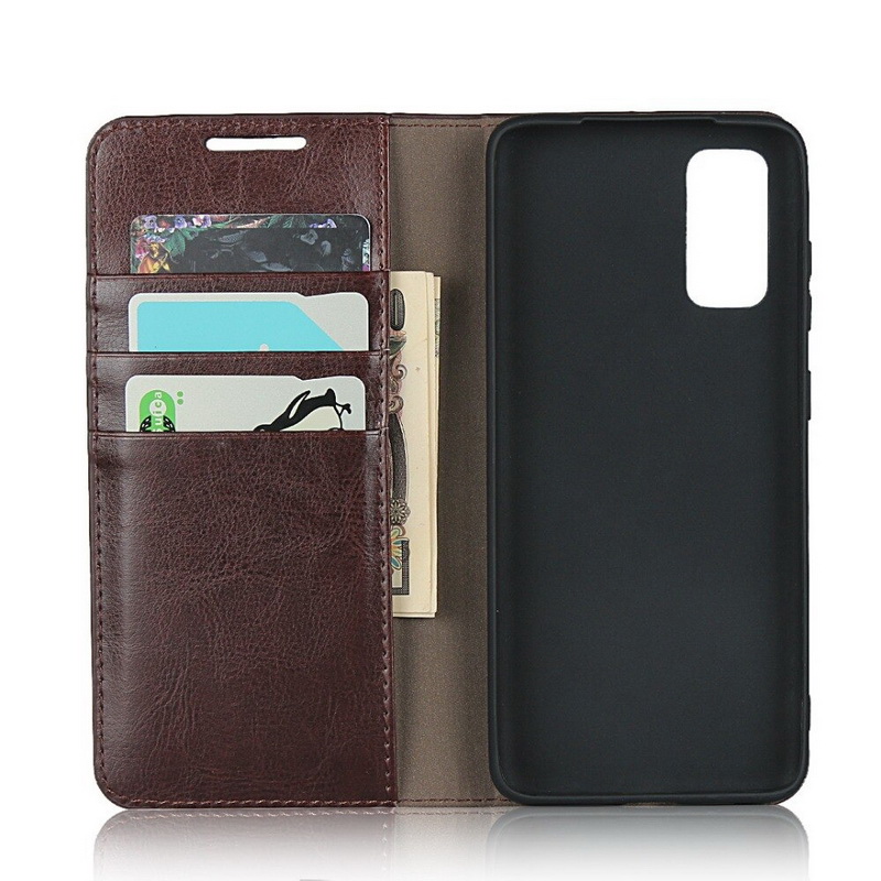 Case Samsung Galaxy S20 FE/S20 FE 5G #เคสฝาพับหนังแท้แบบกระเป๋าสตางค์คุณภาพดี Crazy Horse Genuine Leather Cover
