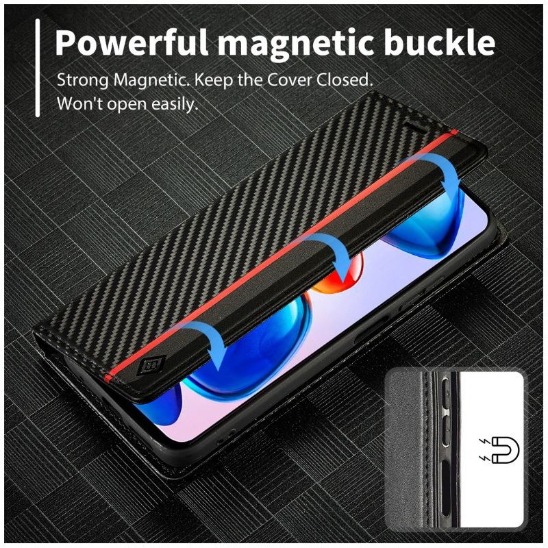 เคส Samsung Galaxy S21 FE 5G#เคสฝาพับลายคาร์บอนไฟเบอร์สีดำคาดแดงมีช่องใส่การ์ด Carbon Fiber Wallet Card Slot Magnet Stand Phone Cover