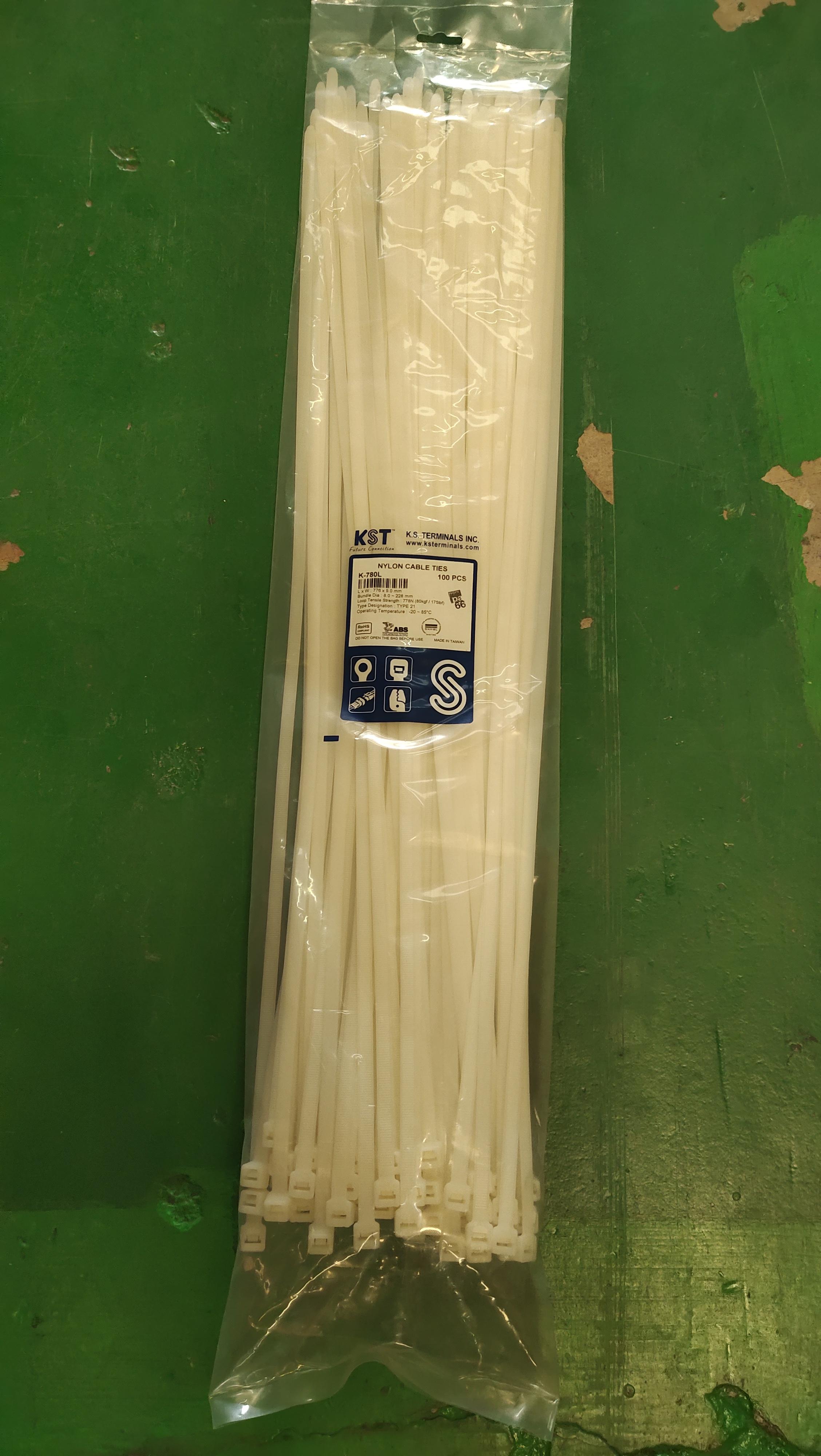 เคเบิ้ลไทร์ 31นิ้วขาว 780X9mm