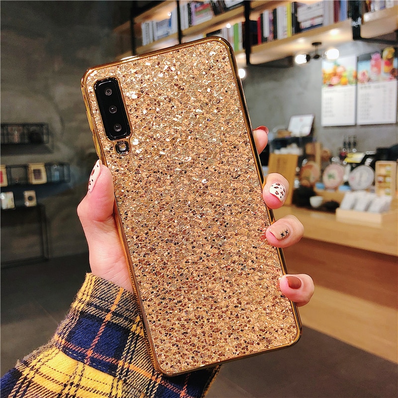 Case Samsung Galaxy A8 Plus (2018) #เคสฝาหลัง Glittering Sequins Electroplating ประกายระยิบระยับสวยงาม