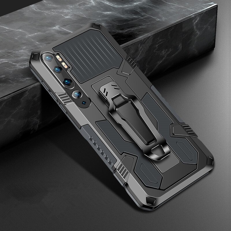Case Xiaomi Mi Note 10 Pro #เคสฝาหลังกันกระแทกมีคลิบหนีบ ไฮบริด พลาสติก+TPU Heavy Duty Rugged Hybrid