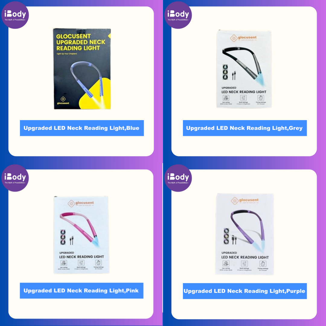 Glocusent® Upgraded LED Neck Reading Light,ไฟอ่านหนังสือ ไฟฉายแบบคล้องคอ ไฟฉาย แบบชาร์จได้ ไฟLDE ปรับความสว่างได้