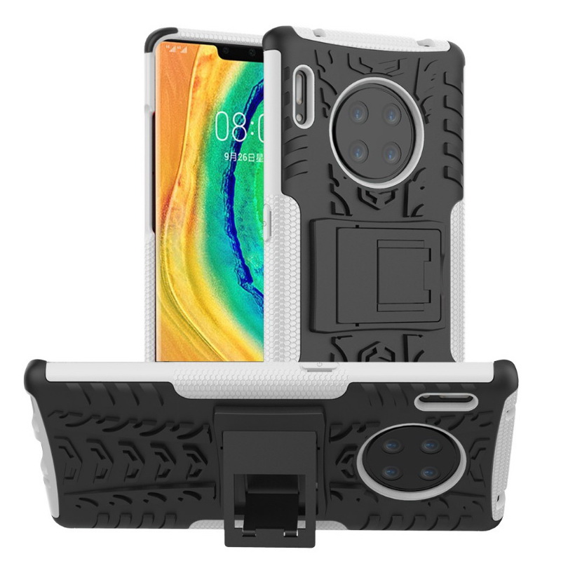 Case Huawei Mate 30 Pro #เคสฝาหลังกันลื่น Cool Tyre Pattern Kickstand (PC + TPU)