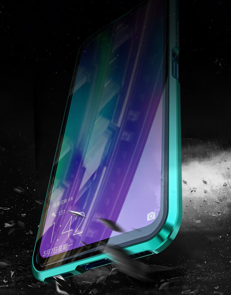 เคส Huawei Mate 30 Pro #เคสฝาครอบกระจกขอบโลหะดูดซับแม่เหล็ก Fully Protection Magnetic Adsorption Glass Metal Phone Protective