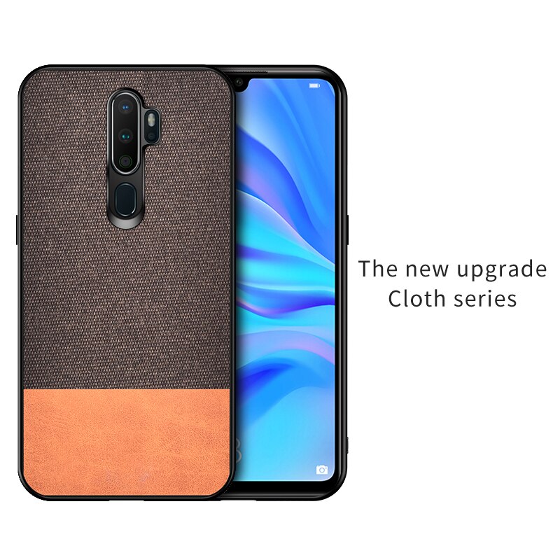 Case OPPO A9 (2020) / OPPO A5 (2020) #เคสฝาหลังรูปแบบ Cloth Texture PU Leather + TPU
